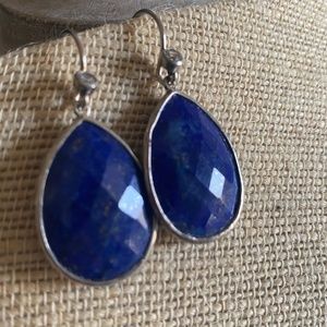 SILPADA 925 Sterling Silver Lapis Clear CZ TWILIGHT DROP EARRINGS W2871